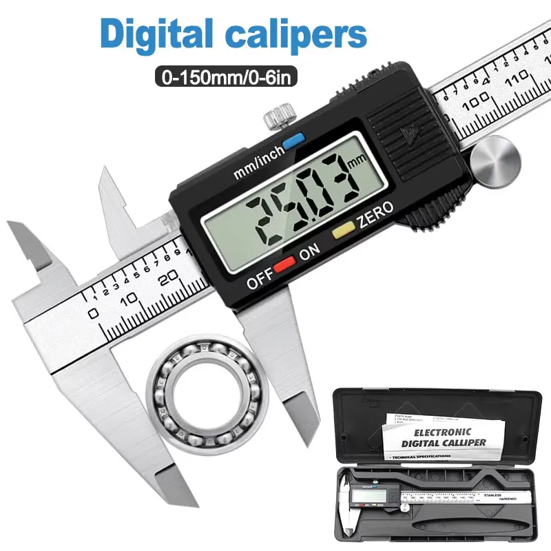 Digital Caliper 150Mm Stainless Steel - Высокоточный цифровой штангенциркуль - Толщиномер с