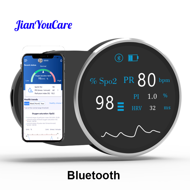 Pulse Oximeter Fingertip Rechargeable - JianYouCare перезаряжаемый USB Bluetooth Беспроводная передача