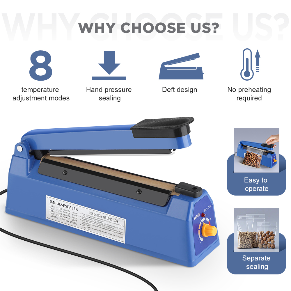Импульсный упаковщик, машина д – обзор и цена Plastic Bag Impulse Heat Sealer