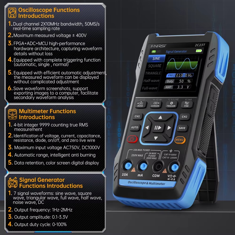 Цифровой осциллограф-мультимет – обзор и цена Fnirsi Digital Oscilloscope Handheld