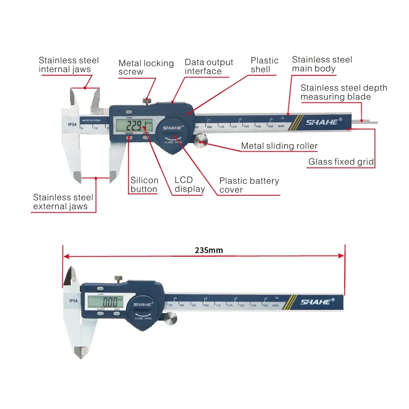 Цифровой штангенциркуль SHAHE, – обзор и цена Digital Caliper 150Mm Stainless Steel