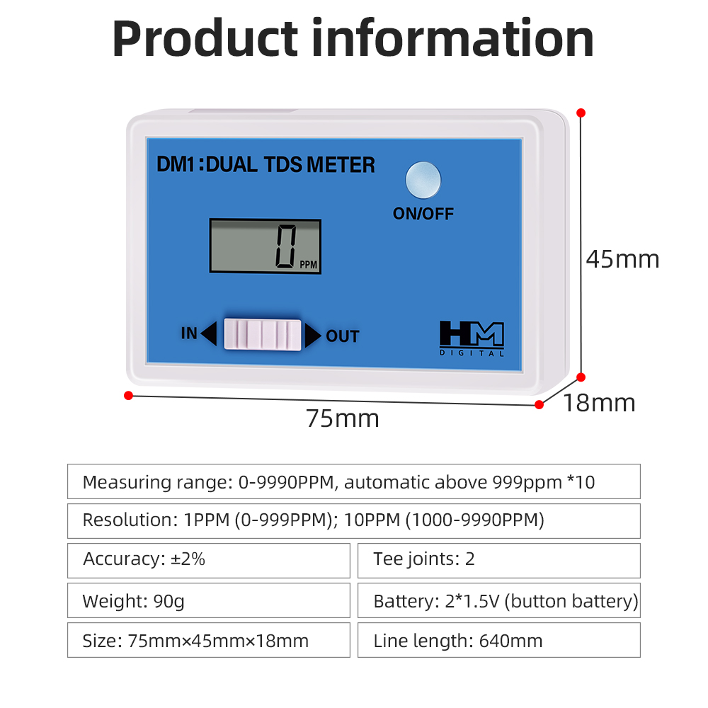 DM1 Dual TDS Тестер качества в – обзор и цена Ph Meter Digital Water Tester
